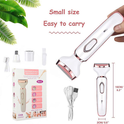 4 in 1 Women's Electric Shaver Cordless Rechargeable Painless Bikini Trimmer