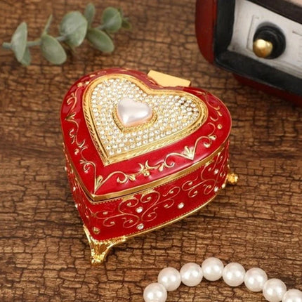Vintage Alloy Jewellery Box Trinket Organiser Ring Necklace Storage Case