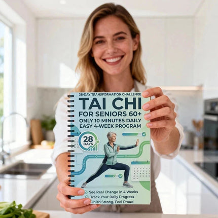 Spiral-Bound Tai Chi Practice Book with Daily Exercises for Seniors & Beginners