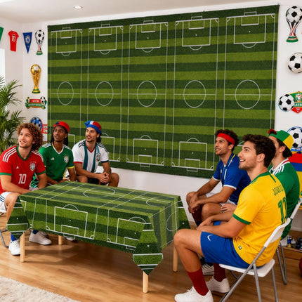 2-Pack Soccer Theme Disposable Tablecloth for Party Background Cover