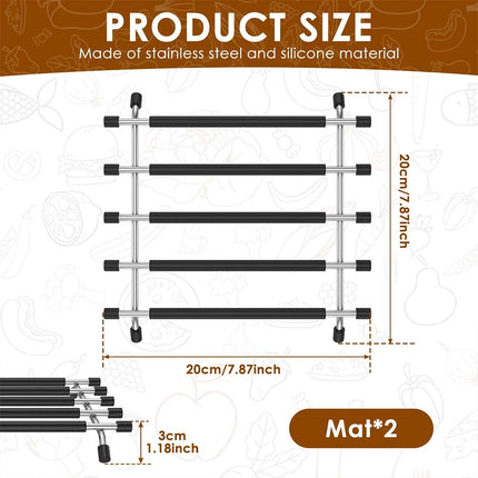 Stainless Steel Trivet, Hot Pan Stand Rack, Worktop Saver for Kitchen