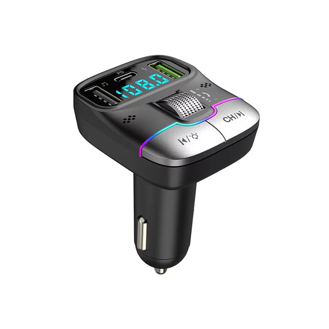 Bluetooth 5.3 Car FM Transmitter Wireless USB PD Fast Charger MP3 Player