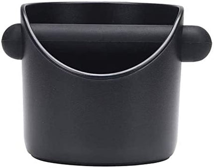 Coffee Waste Container with Knock Bar & Tamper Tube, Black Bucket for Barista