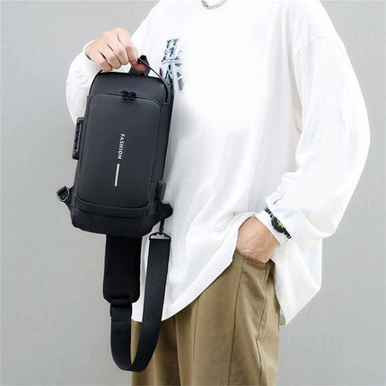 Anti-Theft Sling Crossbody Backpack with USB Port for Men