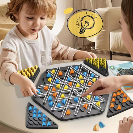 Triggle Chain Triangle Chess Game Rubber Band Board Game for Adults