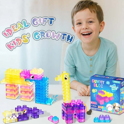 Jelly Blox Mega Pack 40pc – Soft Sensory Building Blocks STEM Toy