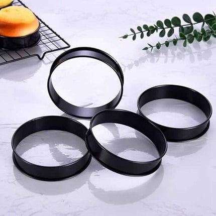 8Pcs Non-Stick 4 Inch Steel Crumpet Rings for English Muffins