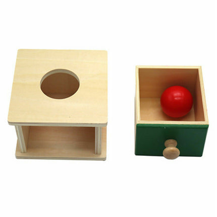 Wooden Object Permanence Box Coin Ball Toy Educational Early Learning