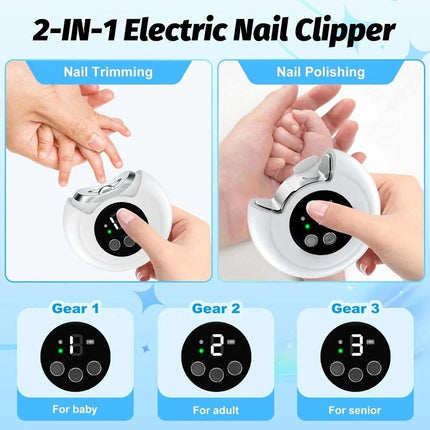 Electric Nail Clippers Rechargeable Automatic Trimmer Safe File Cutter