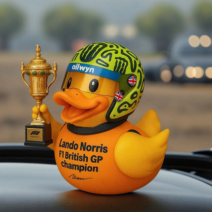 Lando Norris F1 Champion Duck Resin Figurine 2025 British GP Funny Ornament