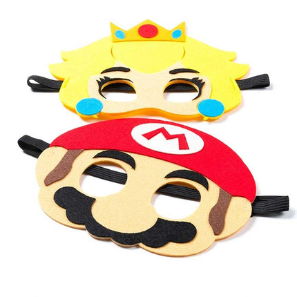 12 Pack Mario Felt Mask Set – Party Supplies, Favors, Decoration, Gift