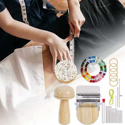 Mushroom Darning Loom Mini Knit Patch Kit DIY Weaving Repair Tool
