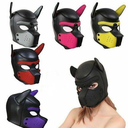 Dog Head Mask Puppy Cosplay Party Role Play Prop Soft Rubber Neoprene Toy