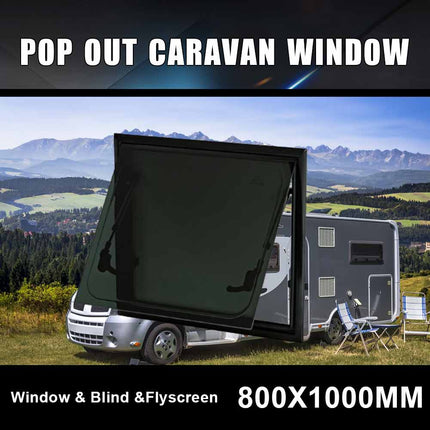 RV Caravan800*1000MM Square Push Out Flat Window Locking Handle Strut Attachment