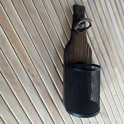 Wall-Mounted Beer Bottle Opener with Cap Catcher for Kitchen & Bar