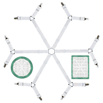 12 Clamps Bed Sheet Grippers, Mattress Fasteners Straps Holders for Fitted