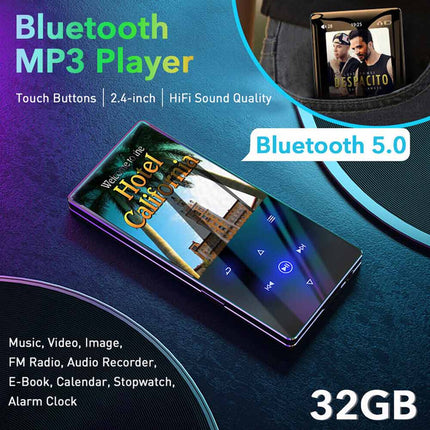 Portable MP3 Player 32GB FM Radio Bluetooth HIFI Sport Music Video Recorder