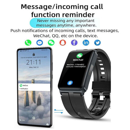 Smart Watch Blood Glucose Monitor ECG HRV Body Temperature Waterproof
