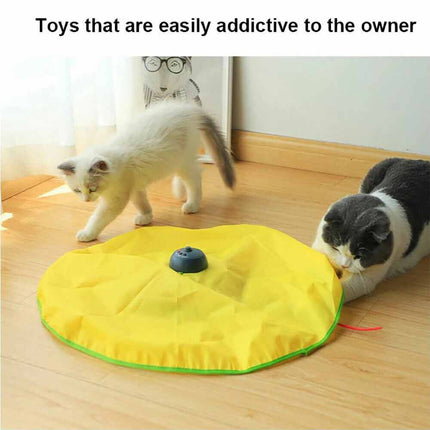 Electronic Interactive Cat Toy with Rotating Mouse for Puzzle Play
