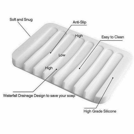 3X Silicone Soap Holder, Bathroom Dish Drain Tray & Jewelry Holder