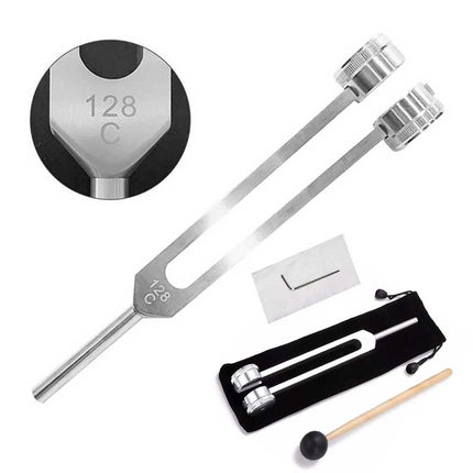 128Hz Tuning Fork with Hammer Sound Therapy Healing Vibration Musical Kit