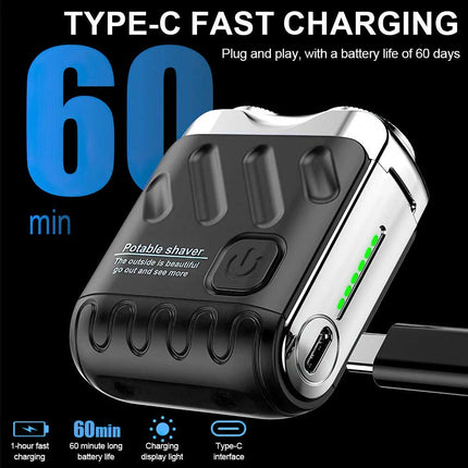 Ultra Clean Washable Double Head Electric Shaver Mini for Men Beard