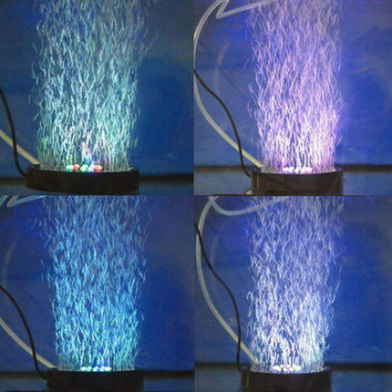 7 Color LED Air Stone Disk Aquarium Bubble Light Fish Tank Lamp