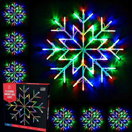 Multicoloured 35cm 50 LED Light Up Christmas Window Star USB Powered