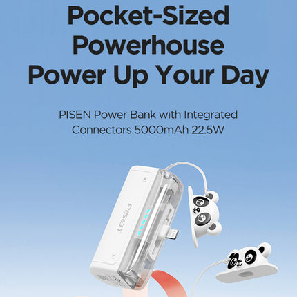 22.5W Pisen Power Tiny Mini 5000mAh Cable Free Power Bank CCC Certified