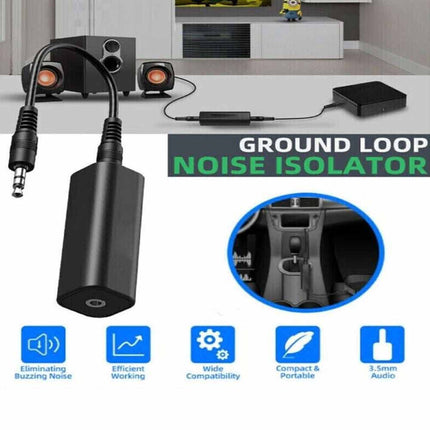 3.5mm AUX Ground Loop Noise Filter Isolator for Car Home Audio System