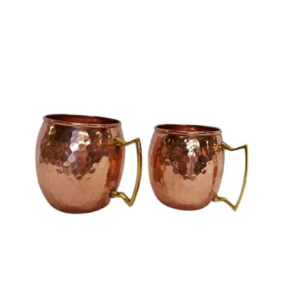 2X 60ml Copper-Plate Handcrafted Moscow Mule Mug with Brass Handle