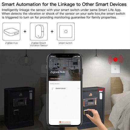 Zigbee Door/Window Vibration Detection Sensor Smart Home Alarm Device
