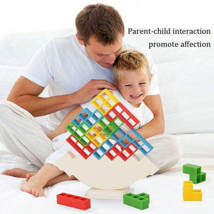 16PCS Tetra Tower Stacking Blocks Game with Holder Balance Puzzle Gift
