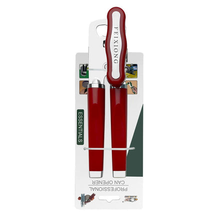 Stainless Steel Multifunctional Can Opener, Professional Effortless Red