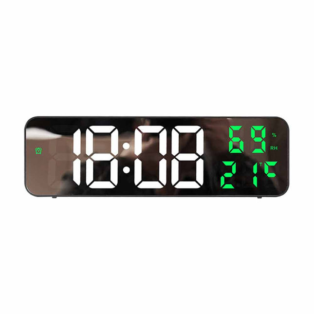 LED Digital Wall Clock, Large Screen with Time, Temperature & Humidity Display
