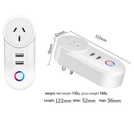 Smart Home WiFi Dual Socket Switch Adaptor, Works with Alexa & Google