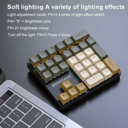 K33 RGB Mini Keyboard 33 Key Left Hand PBT Keycaps Plug Play Keypad