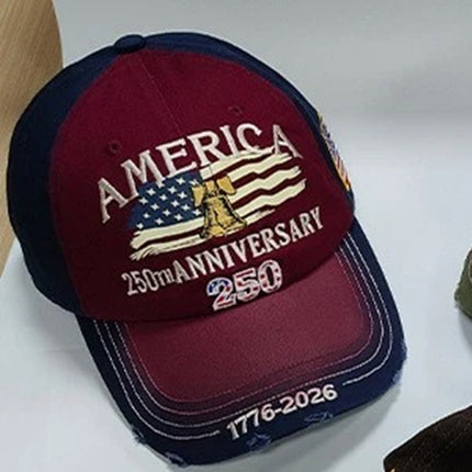 US 250th Anniversary Embroidered Baseball Cap 1776-2026 Gift for Dad