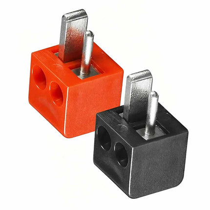 2-Pack 2-Pin DIN Hi-Fi Speaker Plug, Screw Terminals Red/Black