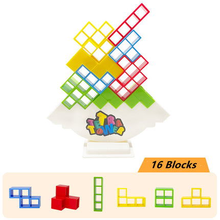 Tetra Tower Game: Stacking Balance Blocks, Educational Toy for Adults