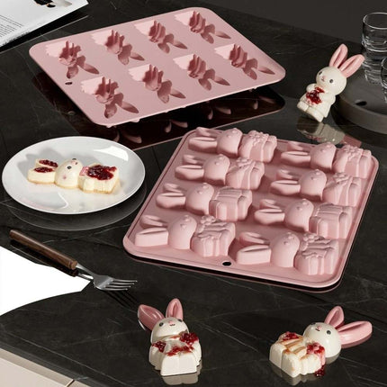 8-Grid Easter Bunny Baking Molds, Food Grade Baking Tools for Cakes