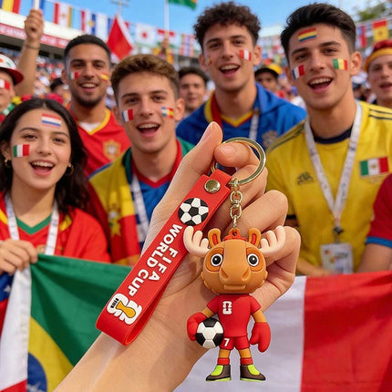 4 Pack 2026 World Cup Mascot Pendant Football Keychain Keyrings