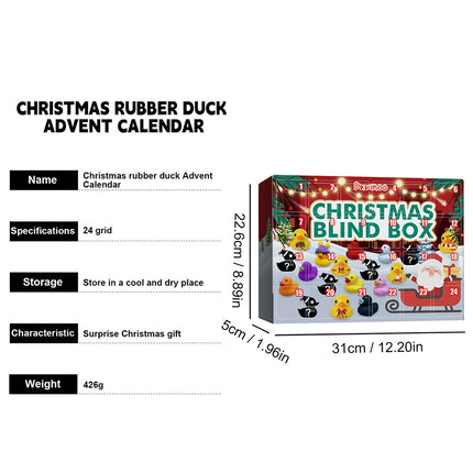 Christmas Advent Calendar 24 Days Countdown Box with Squeaky Duck Toy