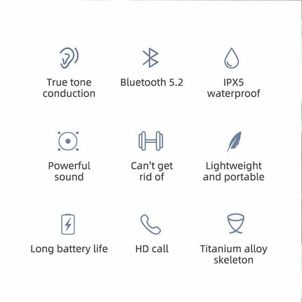 Bluetooth Bone Conduction Headphones Wireless Sport Earphones Waterproof