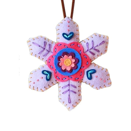 4PCS Random Color Finished DIY Christmas Snowflake Felt Ornament Kit