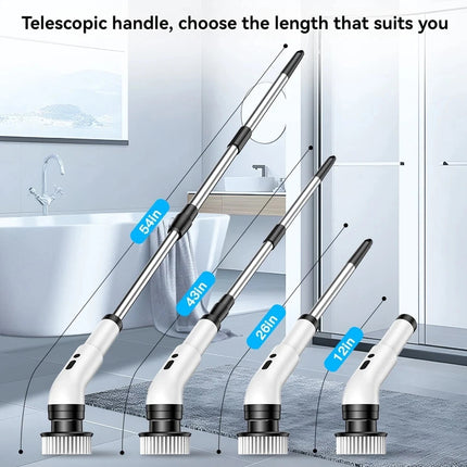 9 in 1 Electric Spin Scrubber Cordless Cleaning Brush Bathroom Power Scrubber
