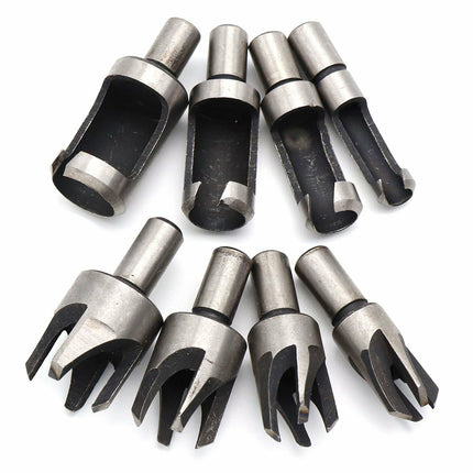 8PCS Wood Plug Cutter Dowel Making Kit Drill Tenon Woodworking Tools
