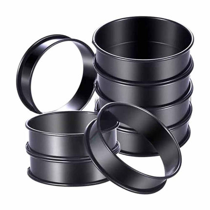 8Pcs Non-Stick 4 Inch Steel Crumpet Rings for English Muffins