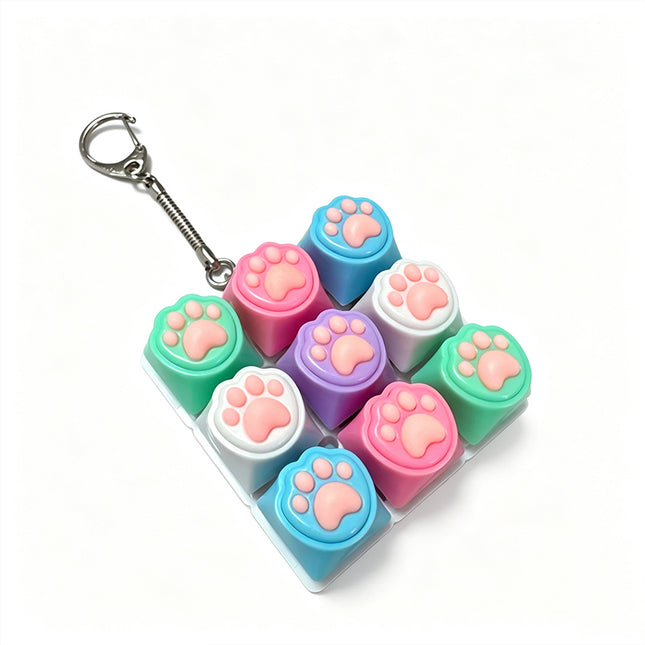 9-Key Fidget Keyboard Clicker Toy, Stress Relief Finger Button Cap