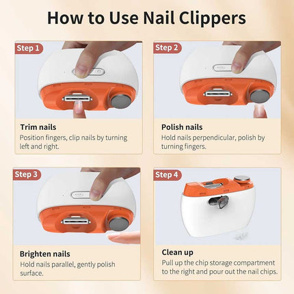 2 in 1 Electric Nail Clippers Automatic Safe Manicure Trimmer Cutter